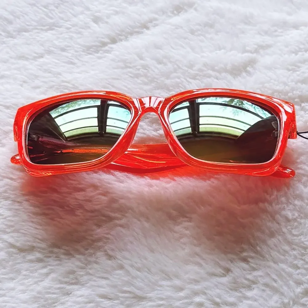 Cedric Bright Orange Mirrored Sunglasses